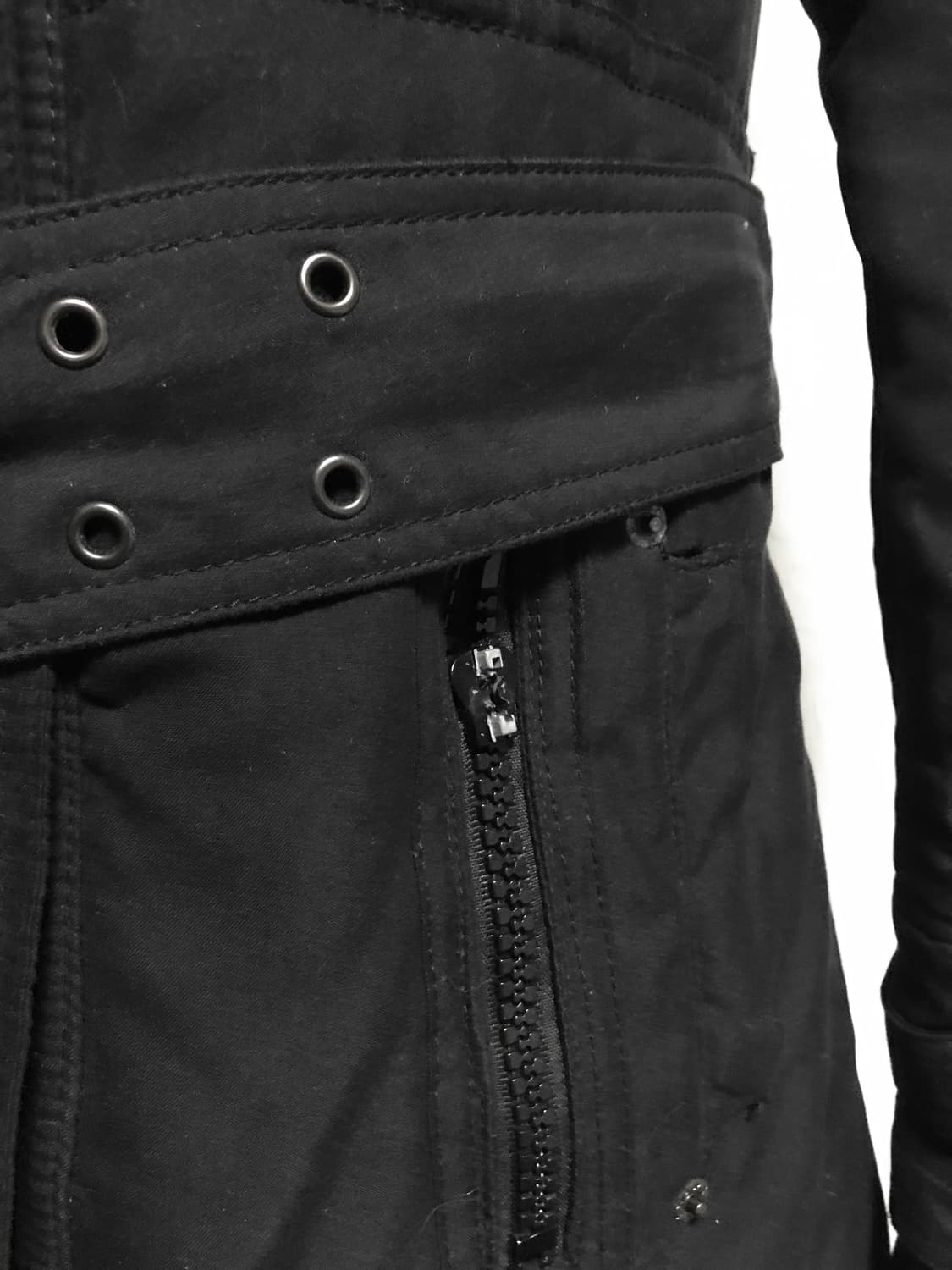 빈티지 펑크 벨트 디테일 후드 버튼 자켓 상품이미지9