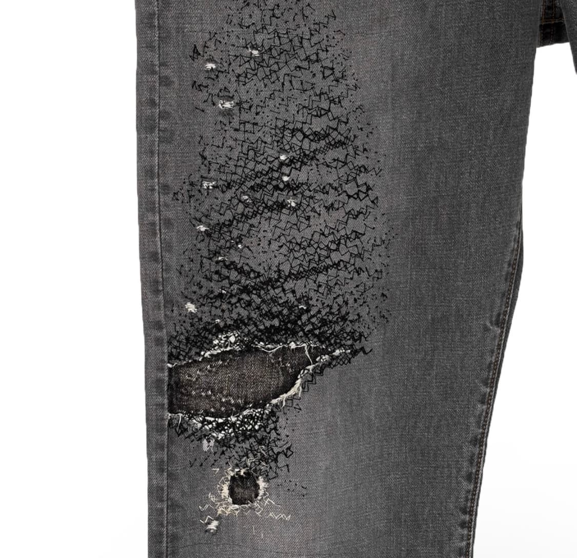 [32] 캐피탈 남성 몽키 시스코 14oz 5p 데님 팬츠 흑청 그레이 상품이미지5