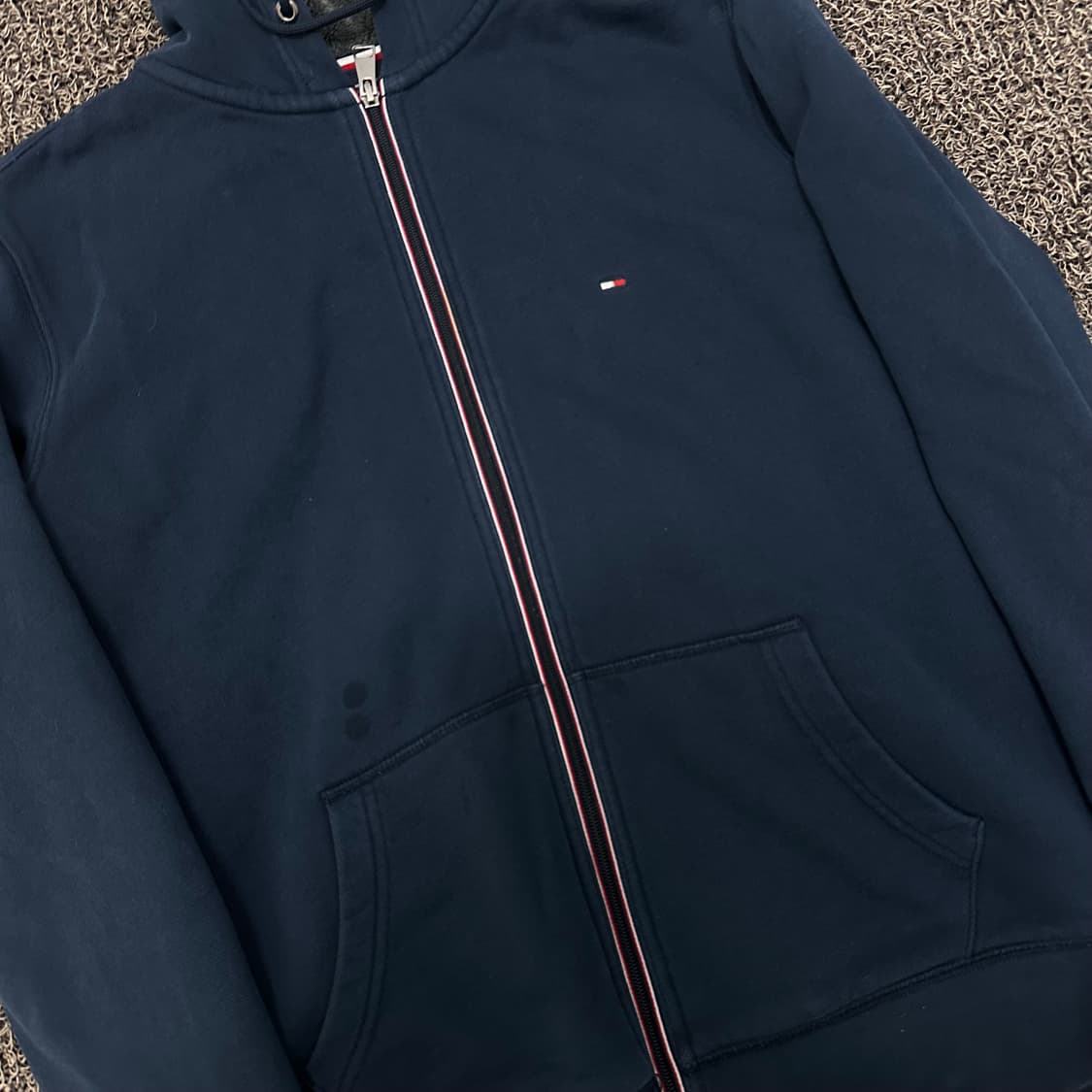 타미힐피거 털 후리스 후드집업 네이비 M 상품이미지3