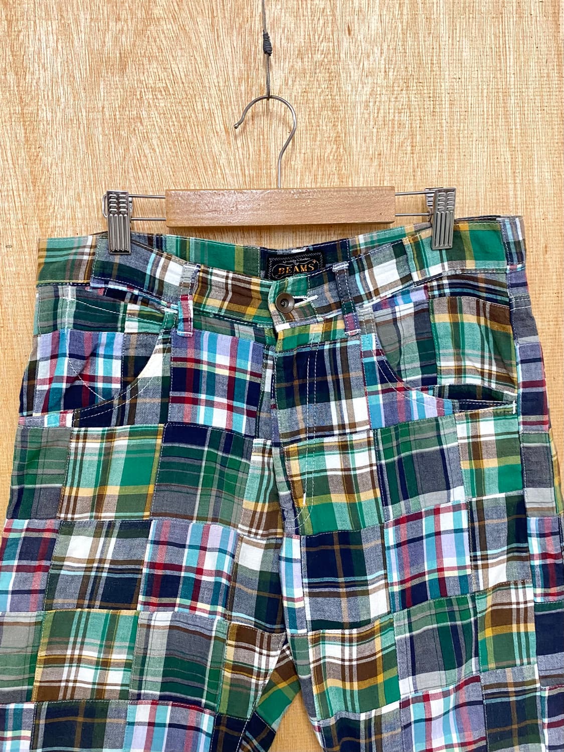 BEAMS PLUS madras check patch work pants 상품이미지5