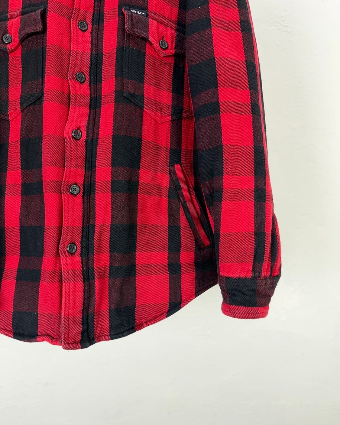 폴로 랄프로렌 버팔로 체크 라인드 셰르파 셔츠 자켓 상품이미지5