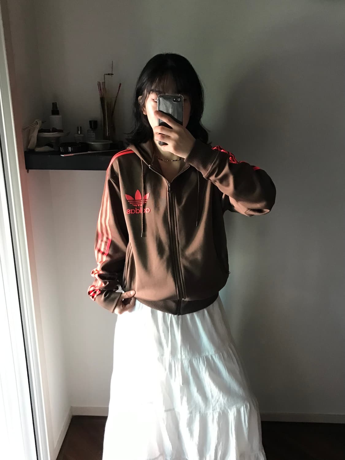 아디다스 올드스쿨 구파이어버드 초코브라운 트랙탑 후드 져지 후디드플락 상품이미지5