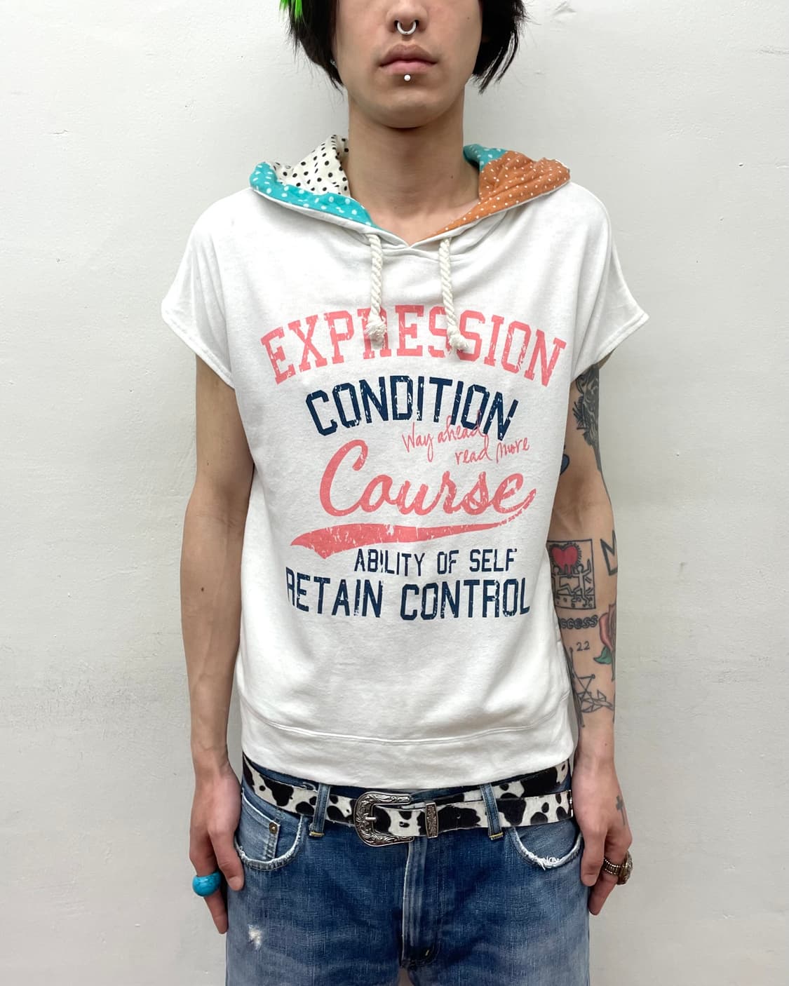 Multi-dot Hoodie vest  상품이미지1
