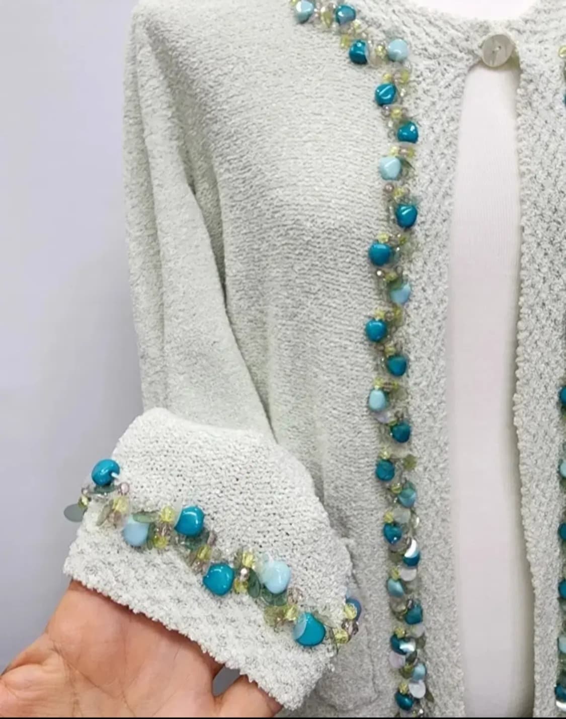 마인 비즈 장식 가디건 55 상품이미지4