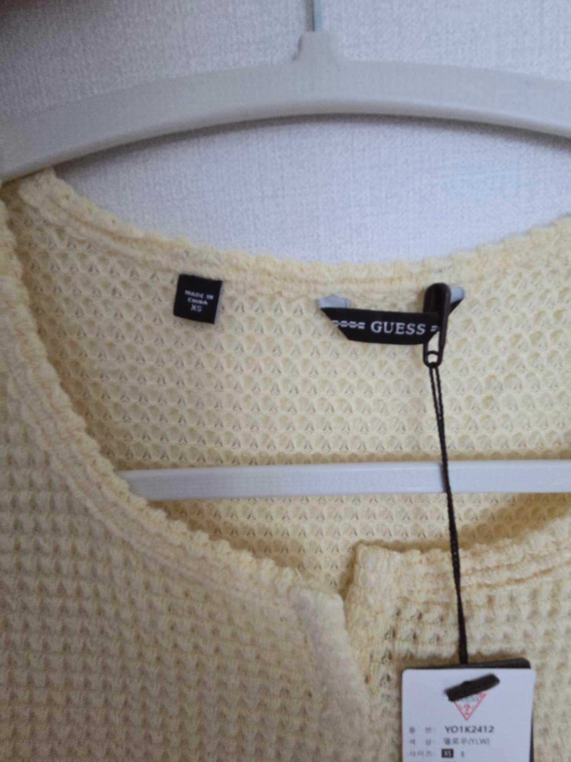 Guess 와플티_엘로우_xs(택 안뗀 새상품) 상품이미지5