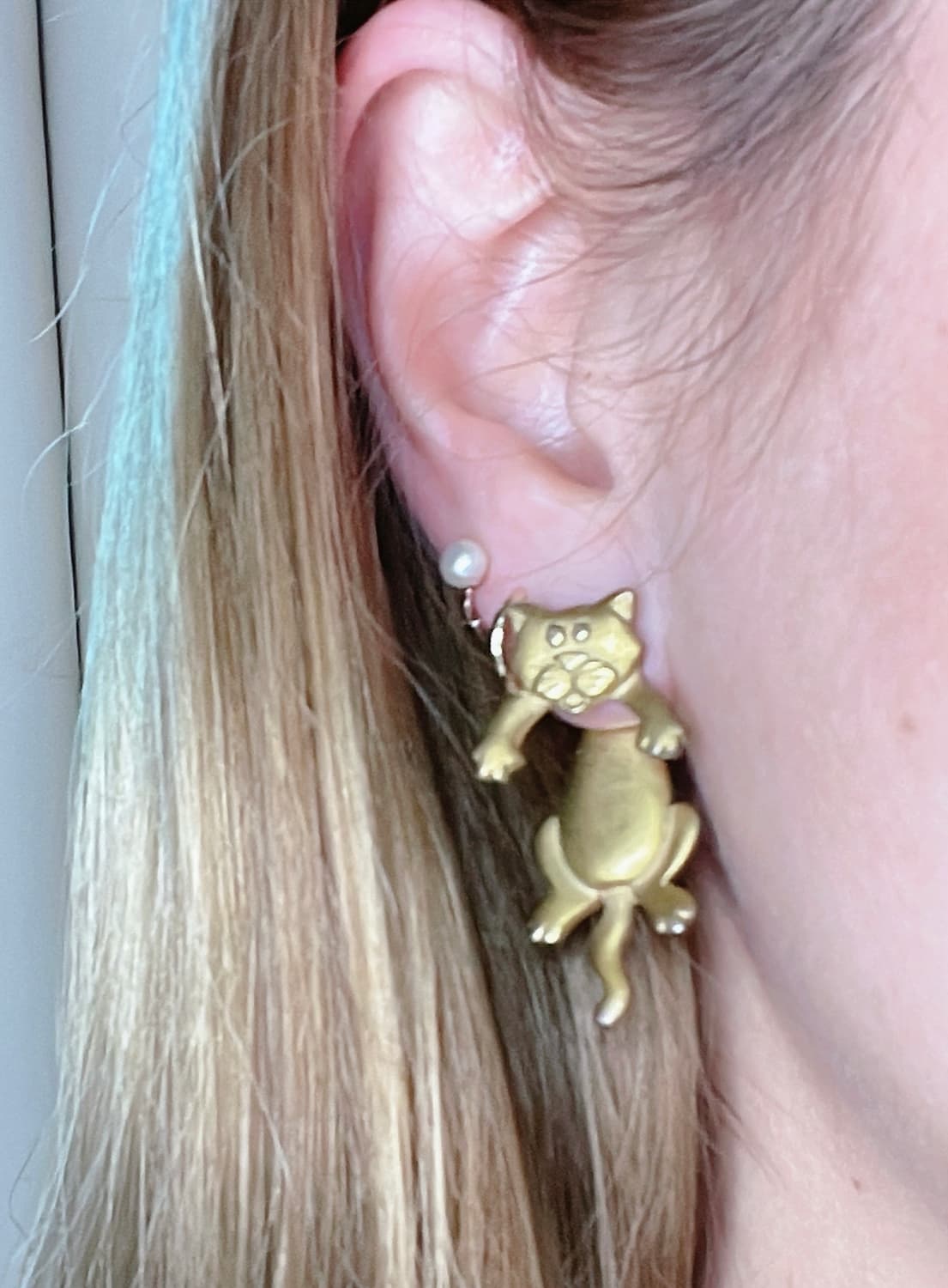 😻 JJ Gold Cat Earring 상품이미지2