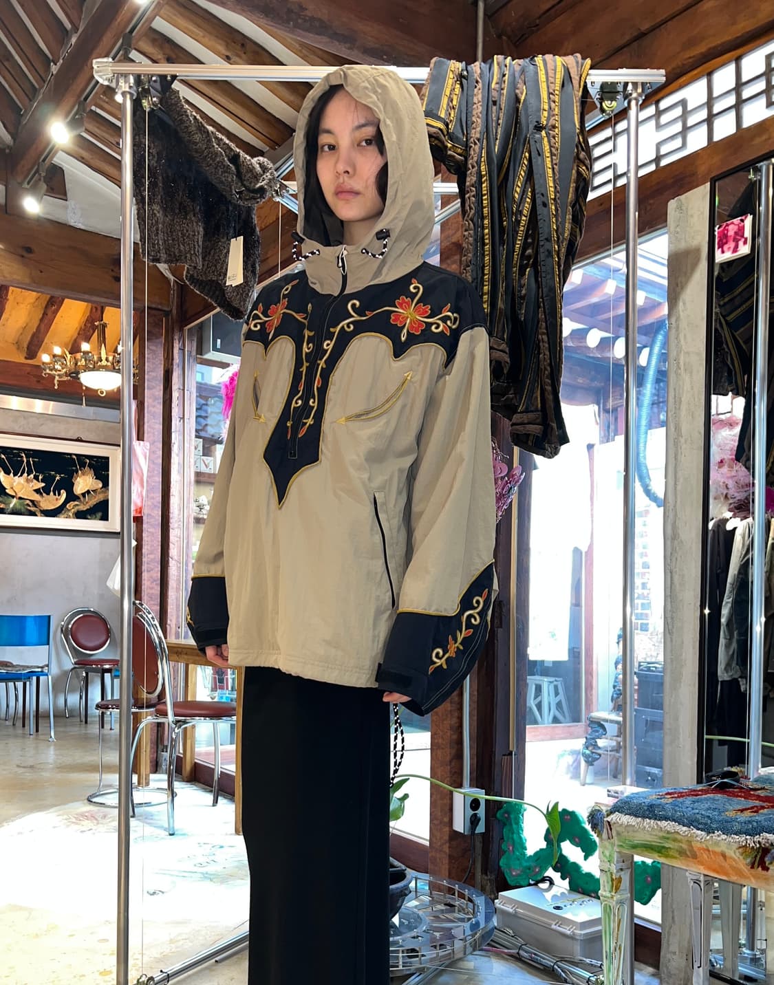 Kapital 캐피탈 태프터 투톤 캬쿠타스 플라워 파카 상품이미지1