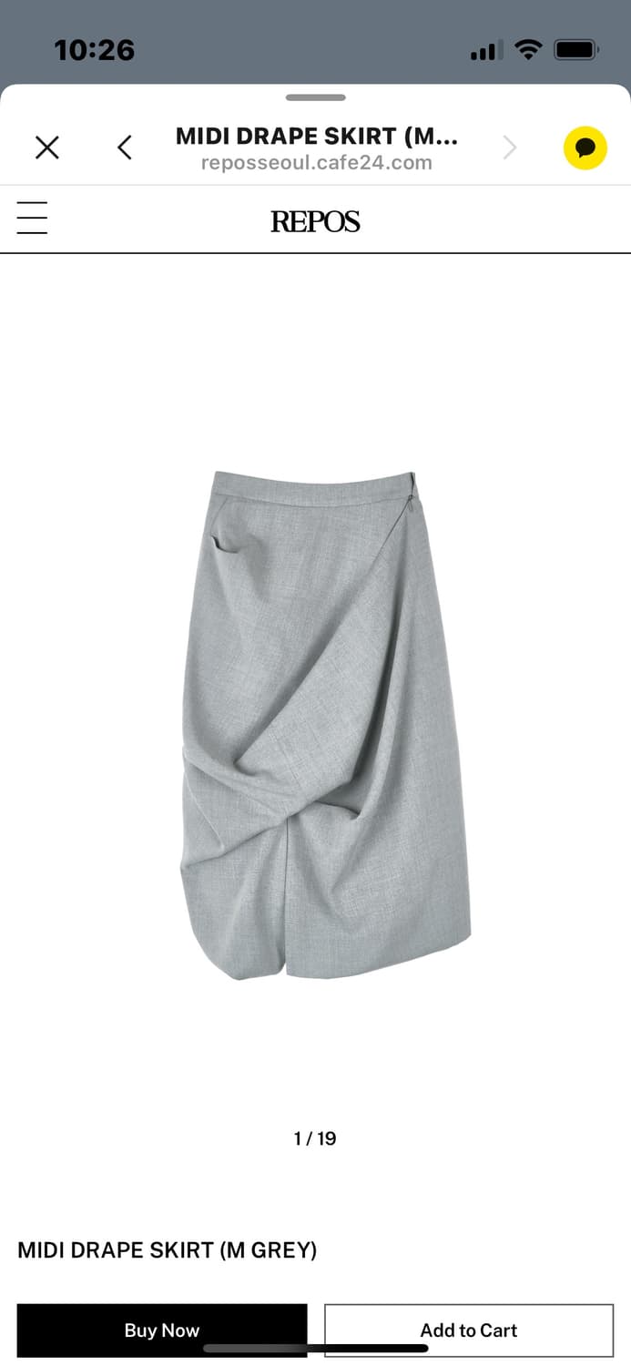 Repos midi drape skirt ( m grey ) 상품이미지1