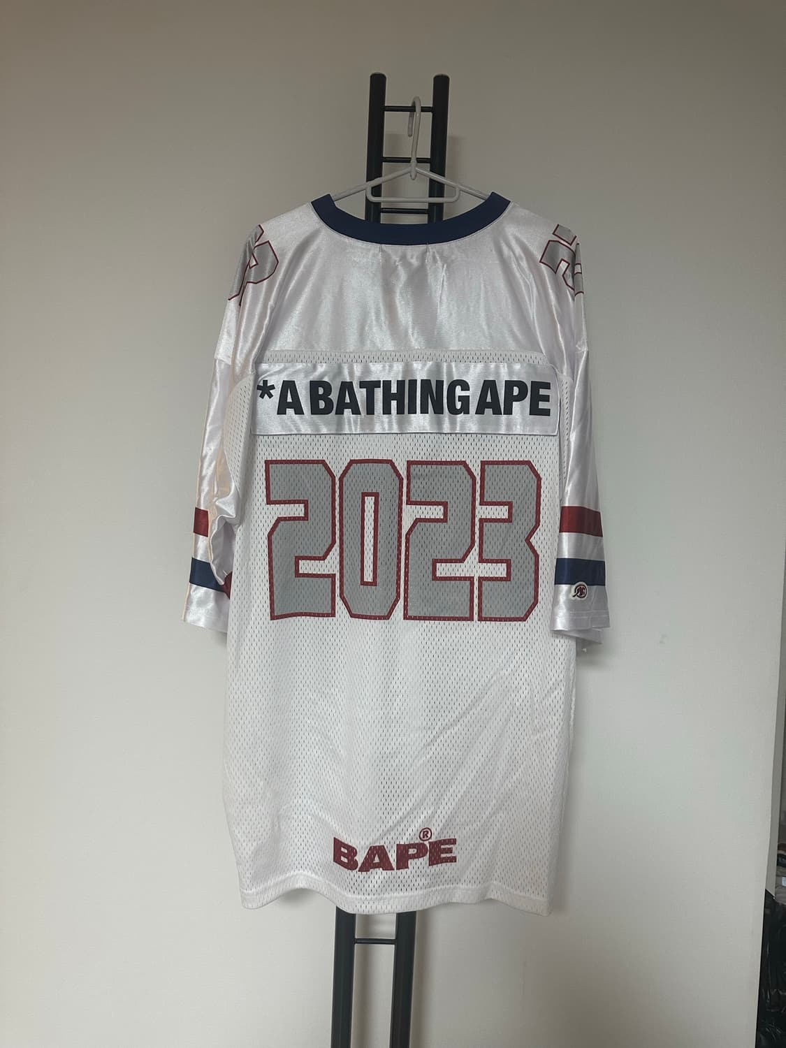 베이프(BAPE) 풋볼 저지 화이트 -XL사이즈 상품이미지4