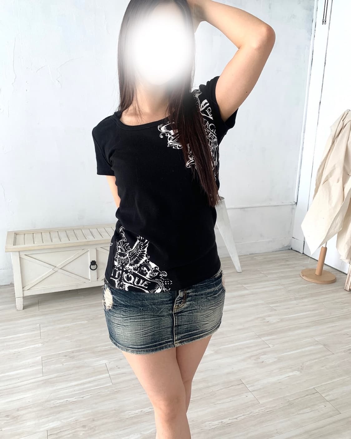 Glitz print hooded short-sleeve top 상품이미지6