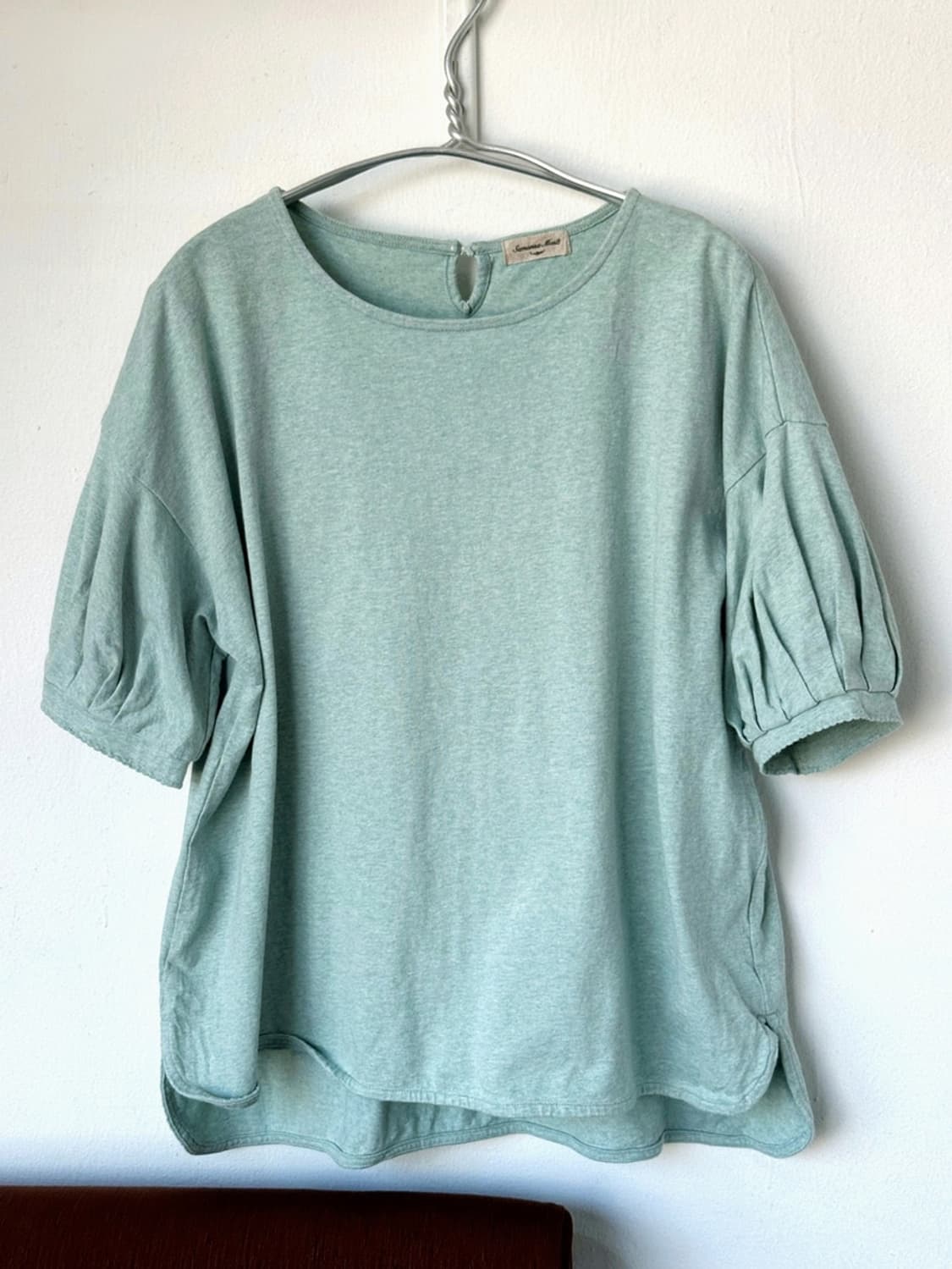 Cotton puff sleeve design pullover top 상품이미지1