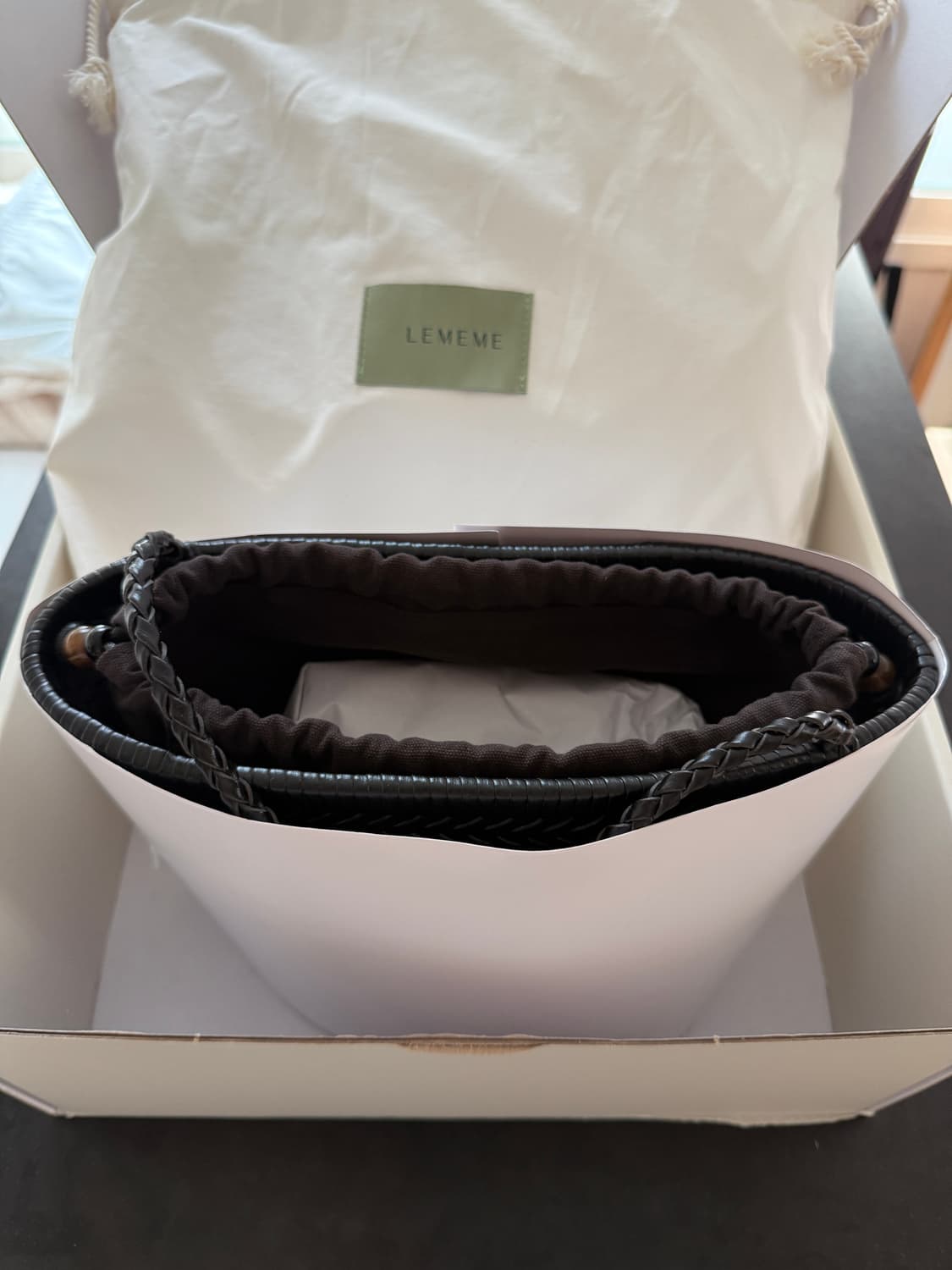 르메메 삭 LEMME SAC AME BLACK 위빙 숄더백 상품이미지4