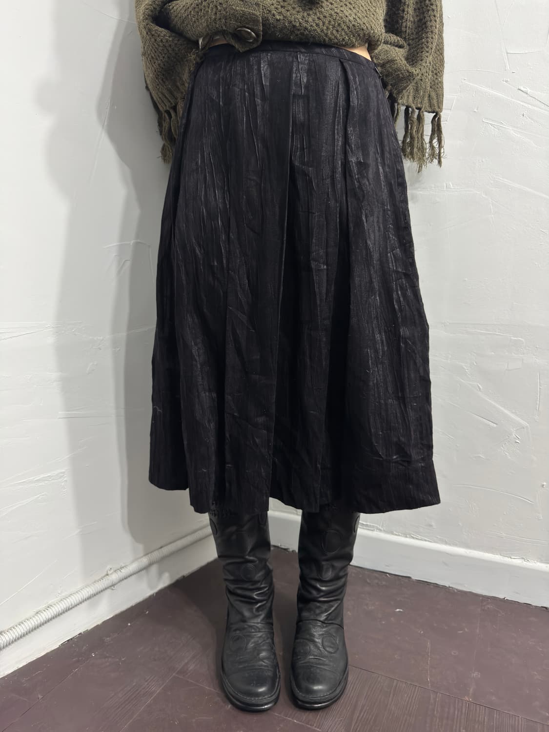 powder pleats midi skirt 상품이미지3