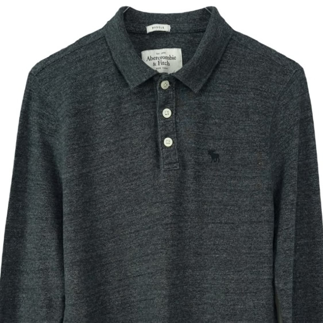 [아베크롬비 ]로고 자수 긴팔 카라티 챠콜 M19822 상품이미지4