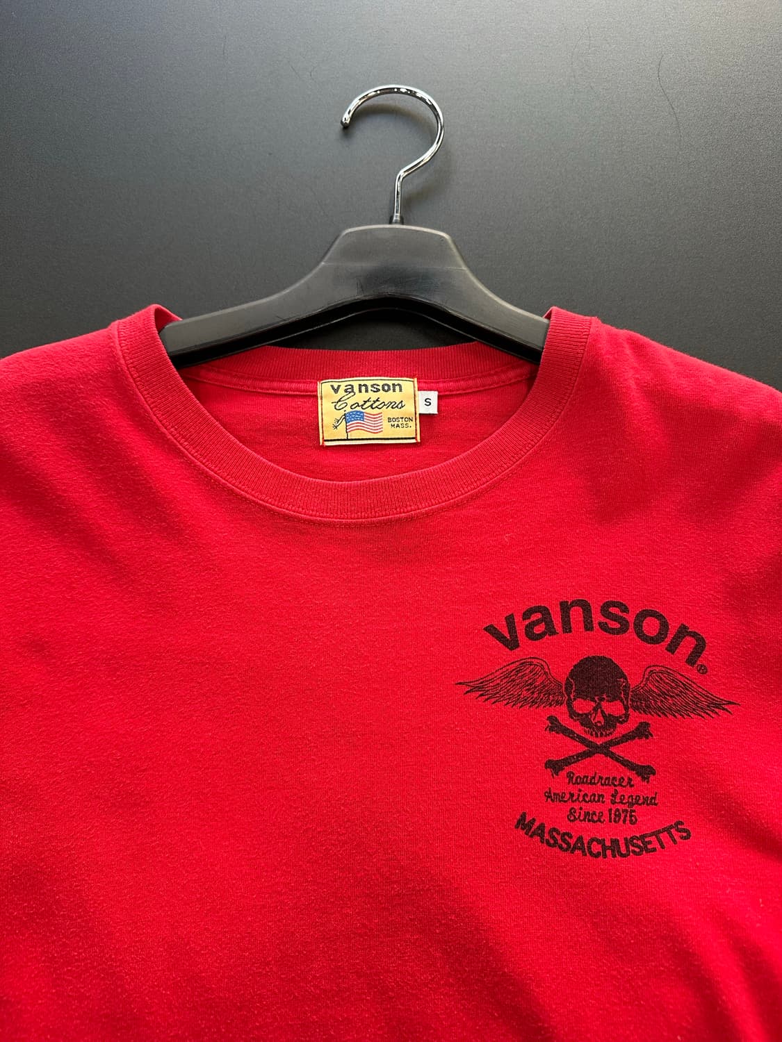 벤슨 스컬윙 레터링 롱슬리브긴팔티 레드 상품이미지8