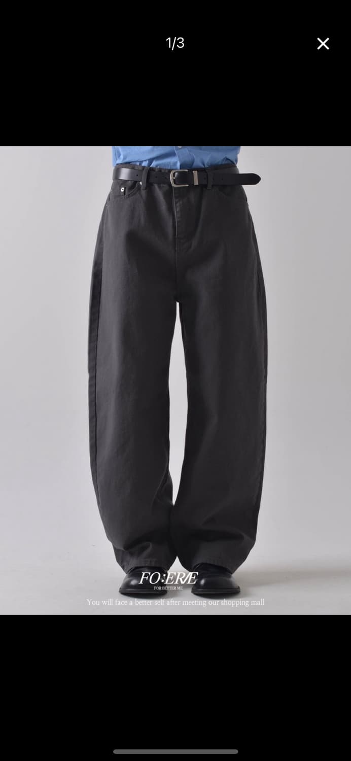 포에르미 USA curved cotton pants 베이지 상품이미지2