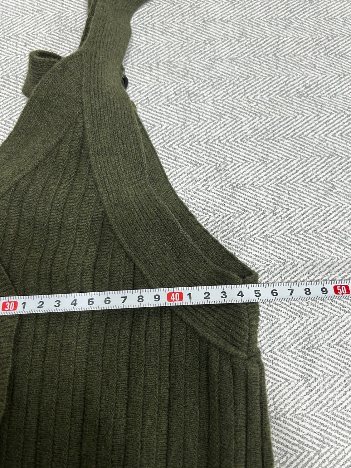 럭키슈에뜨 울 니트 프릴 롱원피스 F 카키 상품이미지10