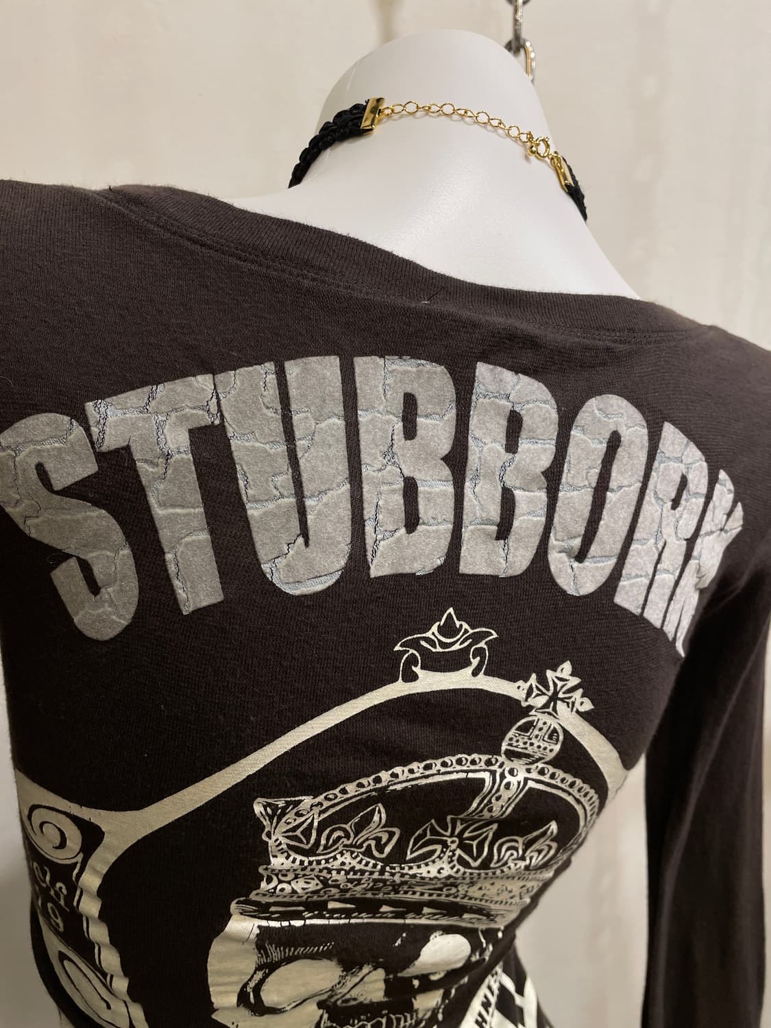 d.i.a 다이아 스컬 프린팅 브라운 롱슬리브 펑크 갸루 y2k 상품이미지4