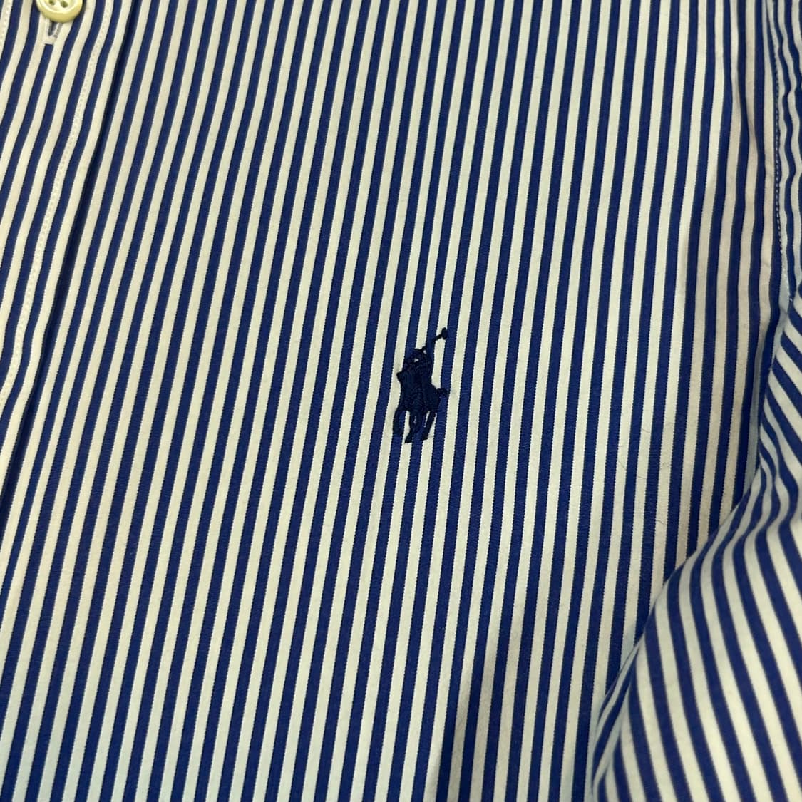 S) 폴로 랄프로렌 클래식핏 블루 스트라이프 포플린 셔츠 T94 상품이미지4
