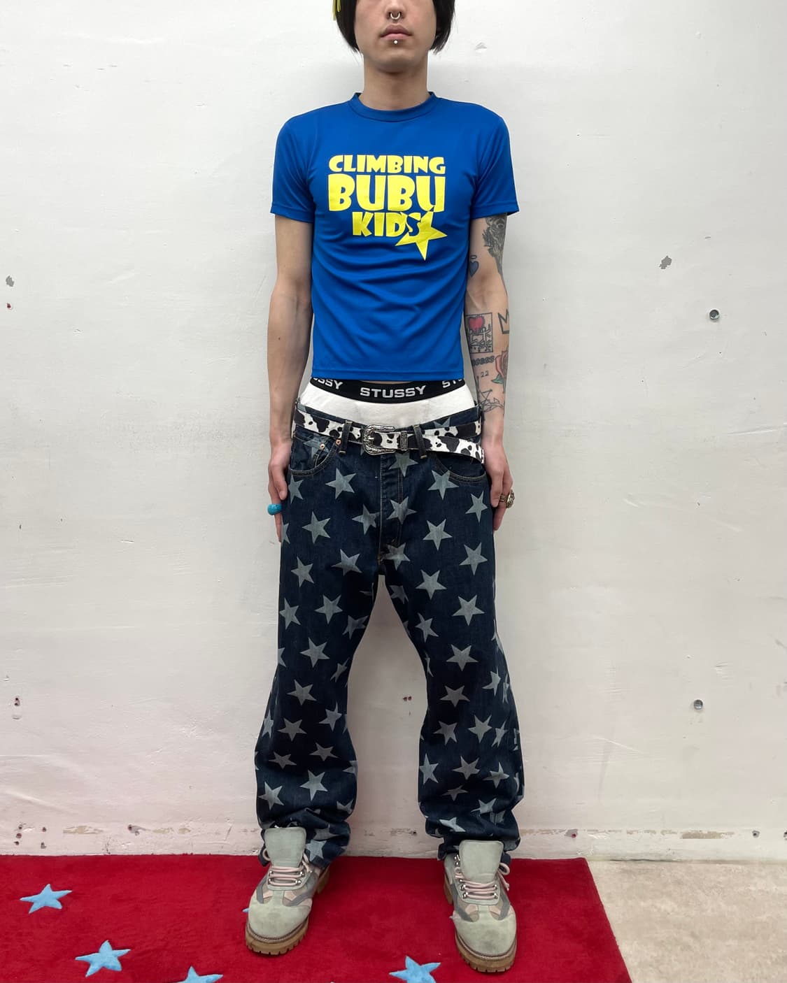 Retro kitsch blue star t-shirt  상품이미지2