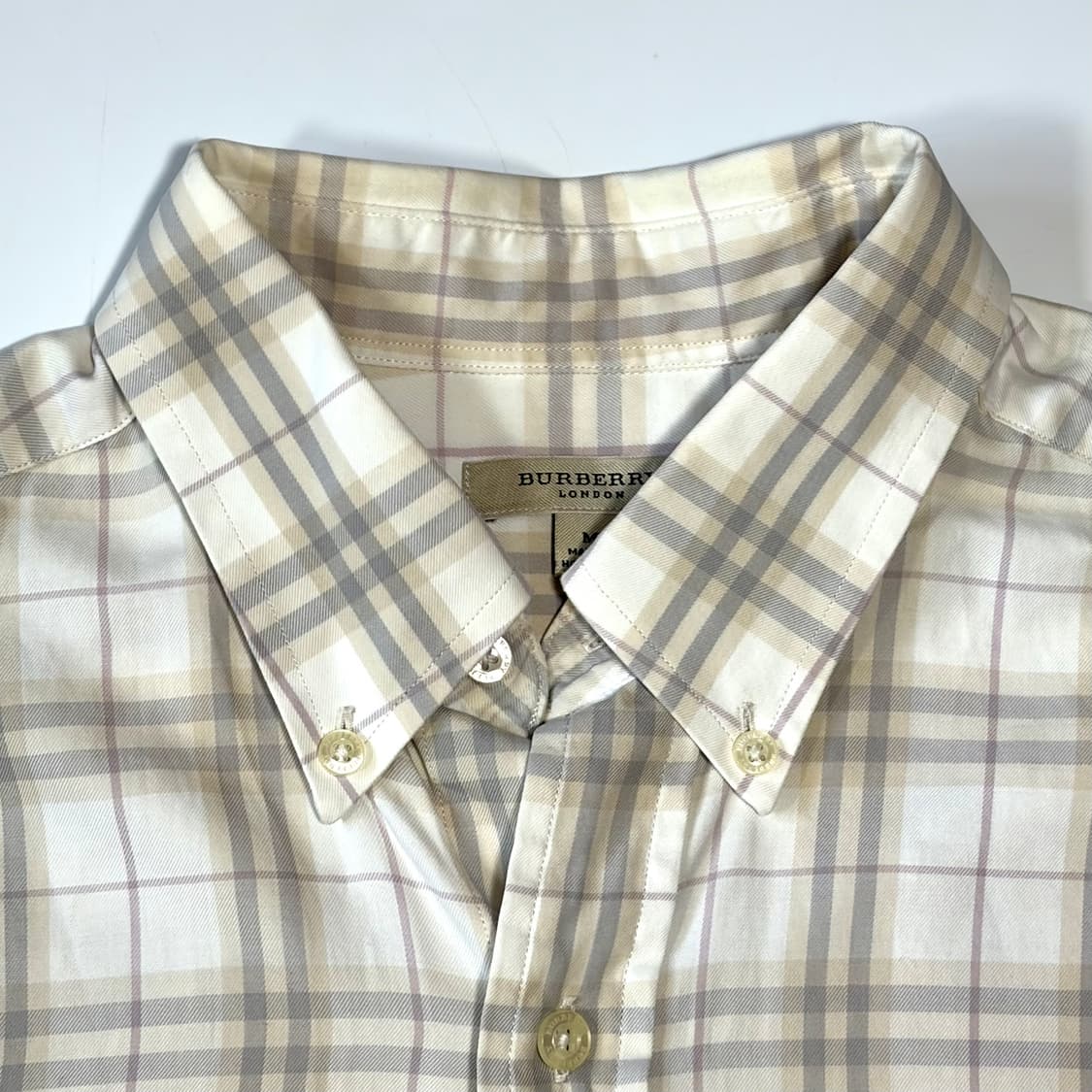 버버리 노바체크 화이트 셔츠 M 상품이미지3