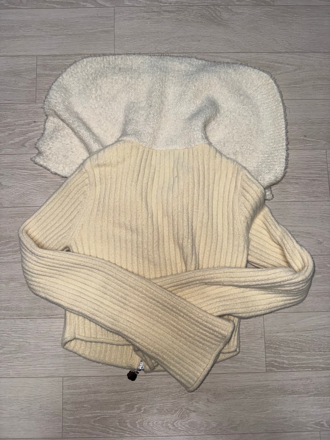 하우스오브서니 House of Sunny 니트 집업 가디건 아이보리 상품이미지5