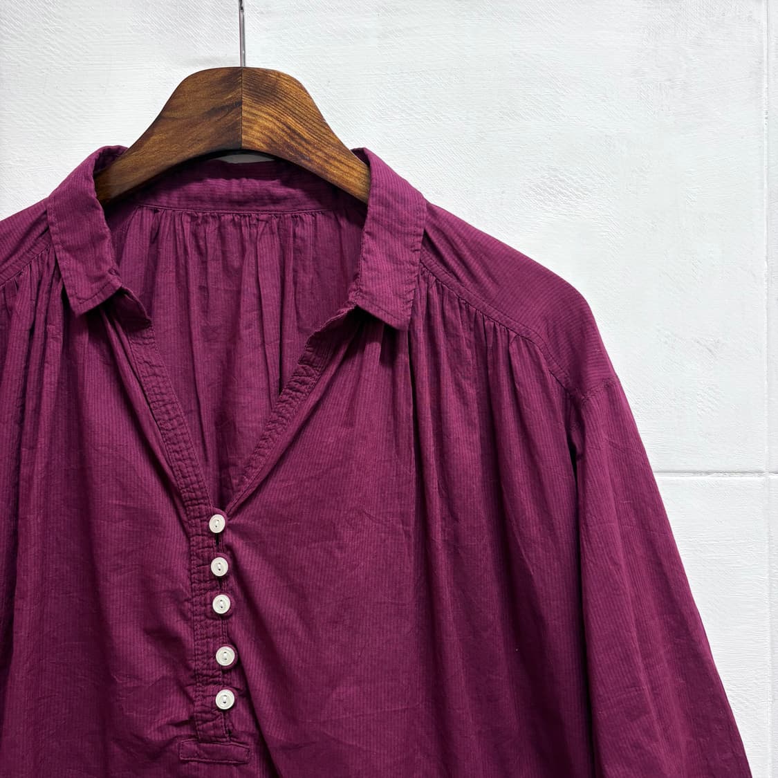 쉬미즈 퍼플 버건디 히피 모리걸 블라우스 JPN 상품이미지2