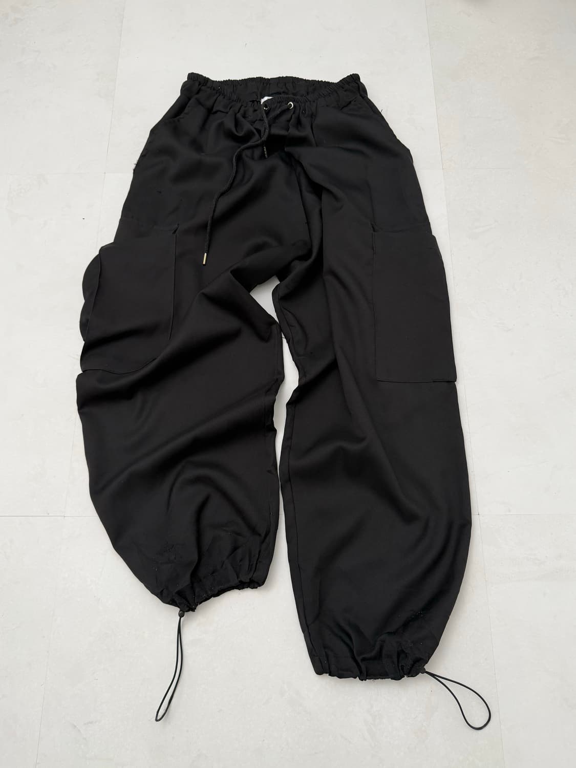 블랙 와이드 카고 팬츠  상품이미지4