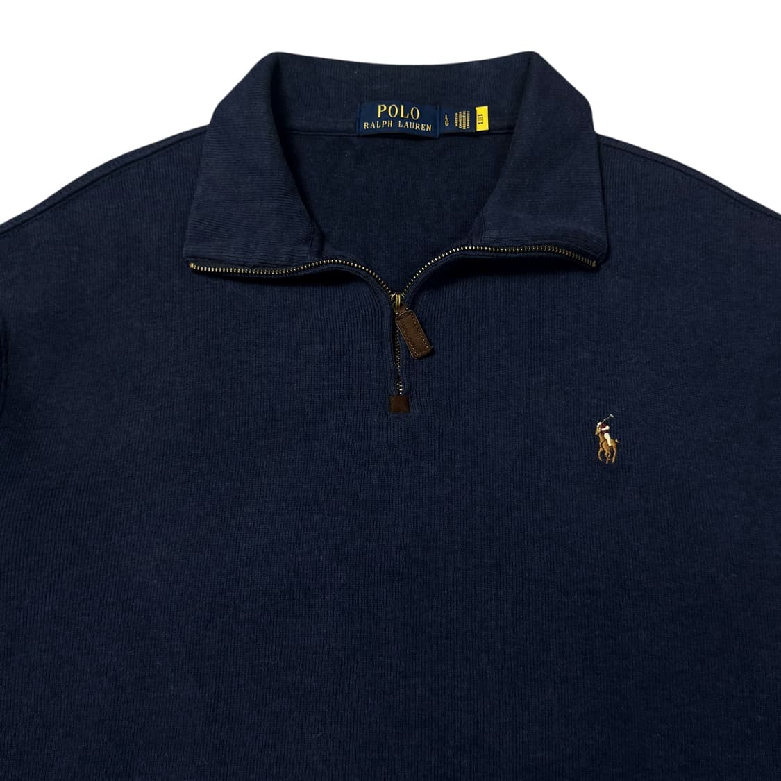 (L) 폴로 랄프로렌 QR라벨 코튼 니트 쿼터집 네이비 상품이미지2