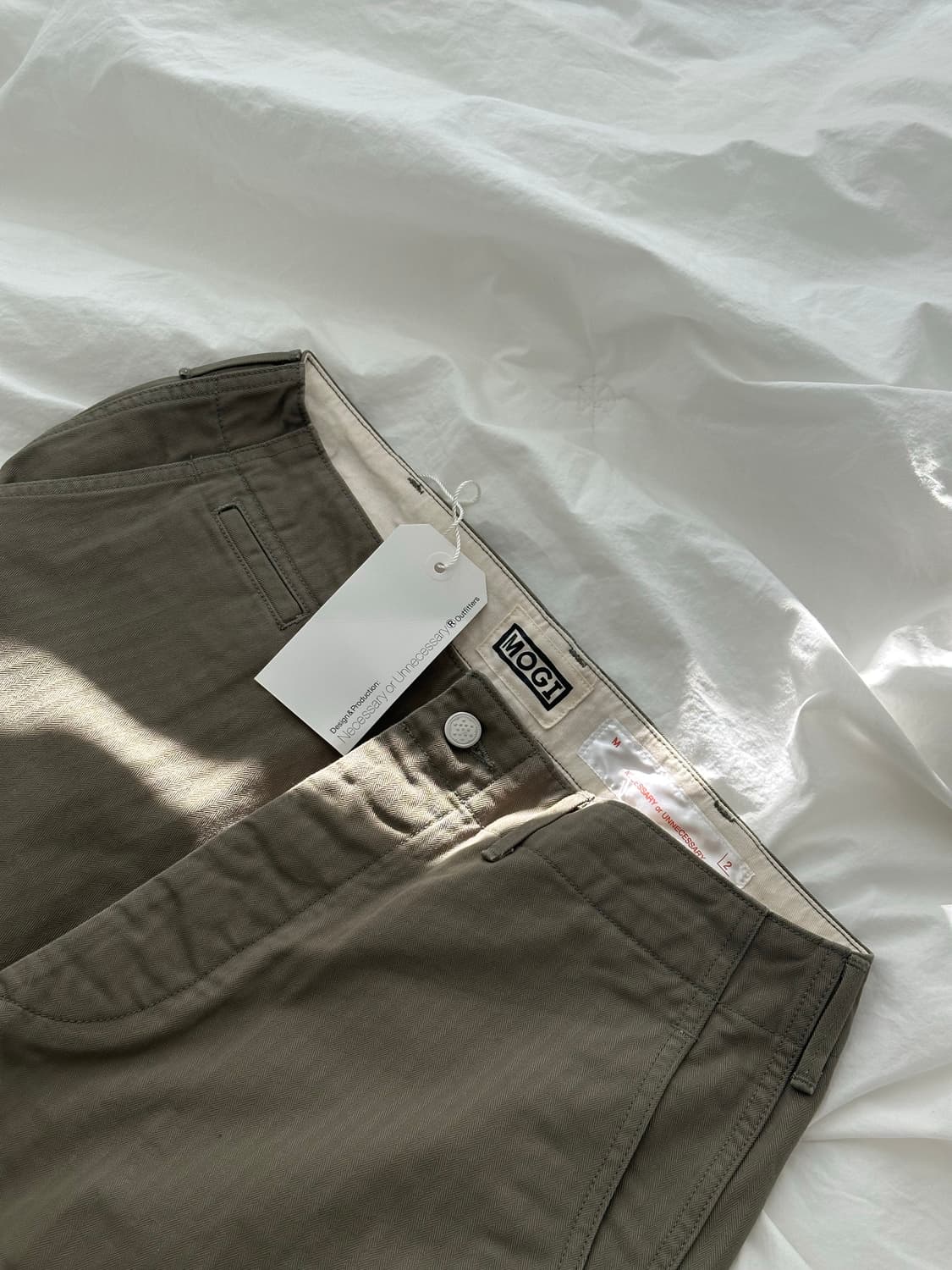 mogi folk art 40's 아미치노팬츠 올리브 헤링본 상품이미지2