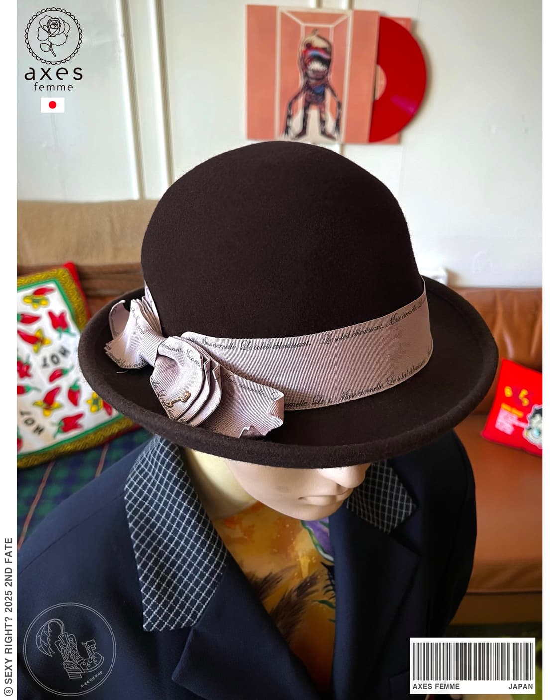 axes femme Antique Ribbon Pedora Hat  상품이미지1