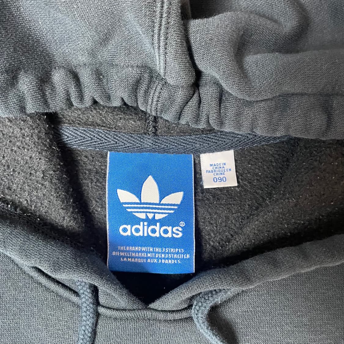 아디다스 골드 프린팅 불랙 후드티 90 상품이미지4