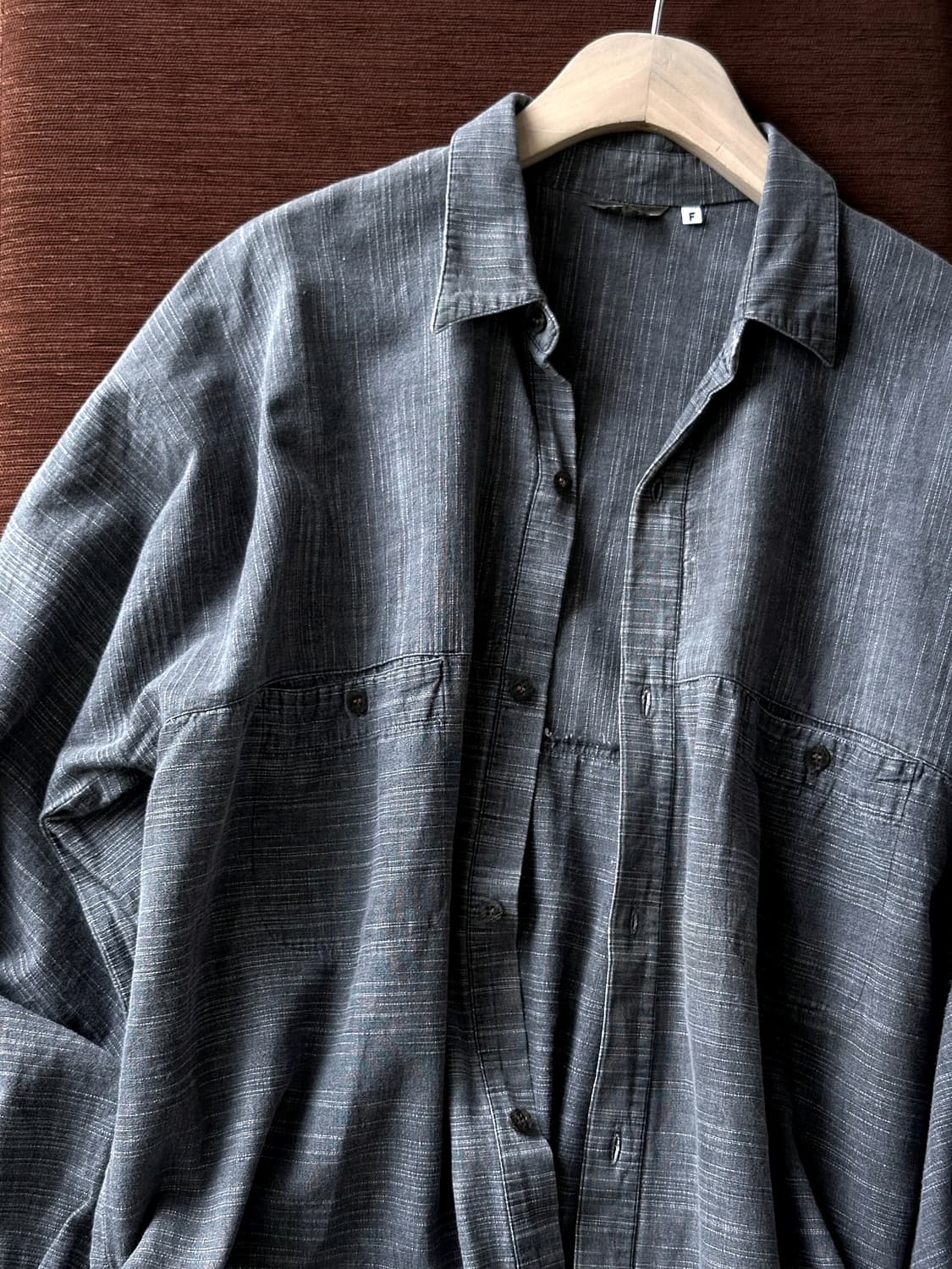 Rough cotton jacquard panel design shirt 상품이미지9