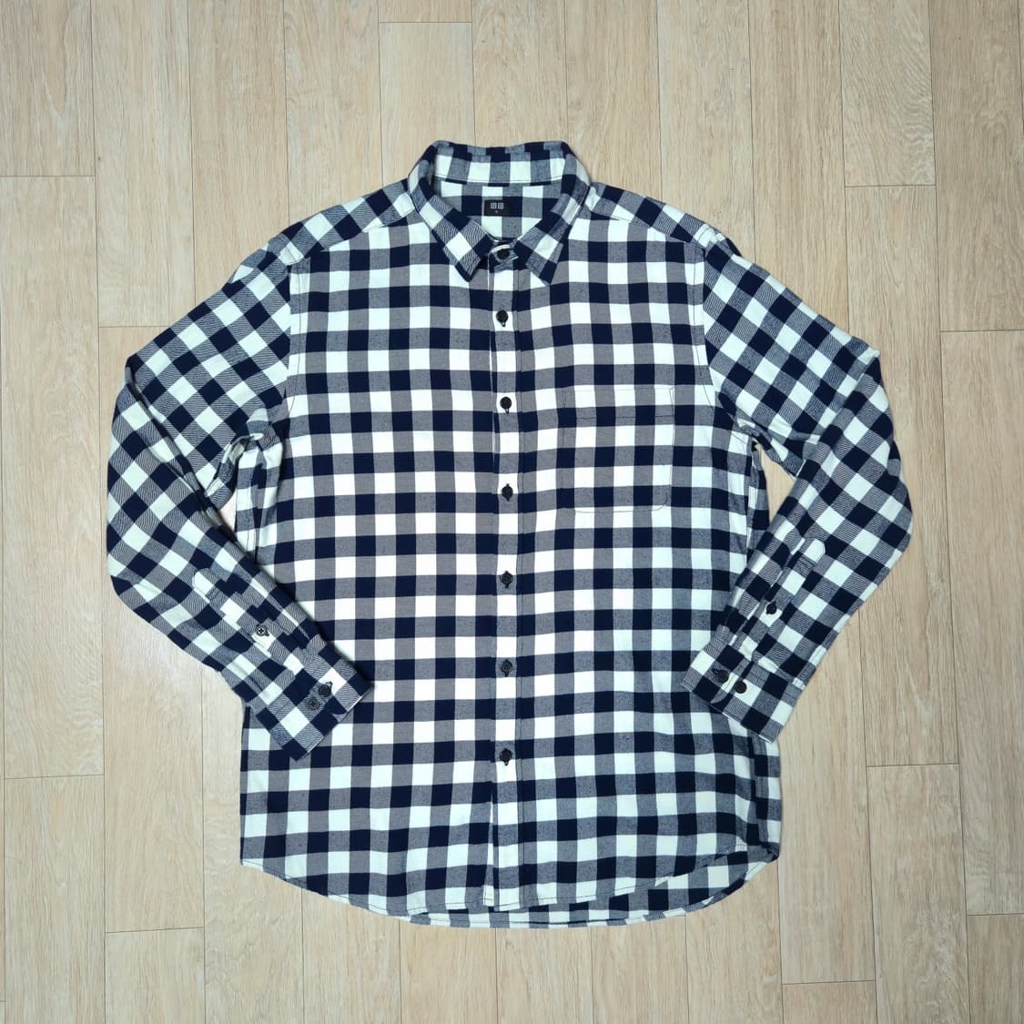 XL)새상품 유니클로 네이비 플란넬 체크셔츠 상품이미지2