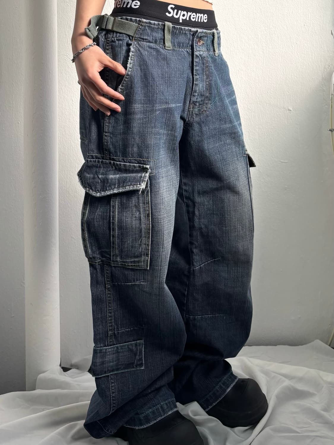 Vintage Denim Cargo Pants 상품이미지3