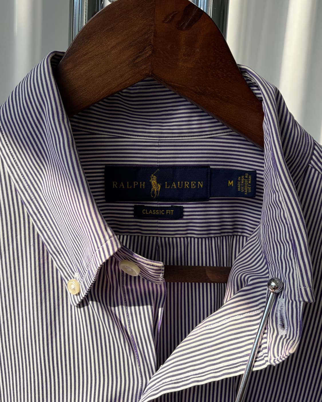 [M]폴로 랄프로렌 클래식핏 스트라이프 포플린 셔츠 퍼플 상품이미지7
