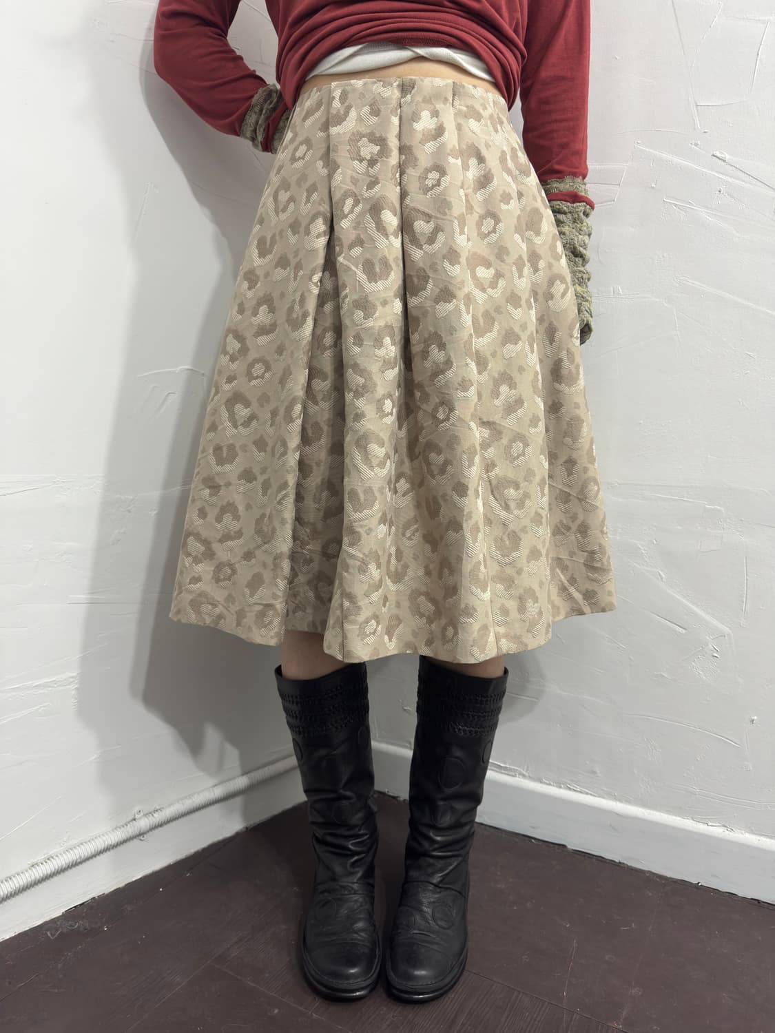 ichie leopard midi skirt 상품이미지4