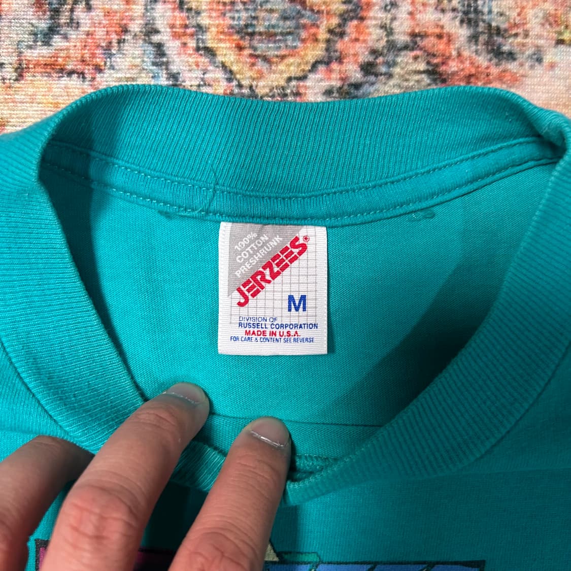 [M] 90s jerzees made in usa 낸시 홀터 프린팅 반팔 상품이미지4