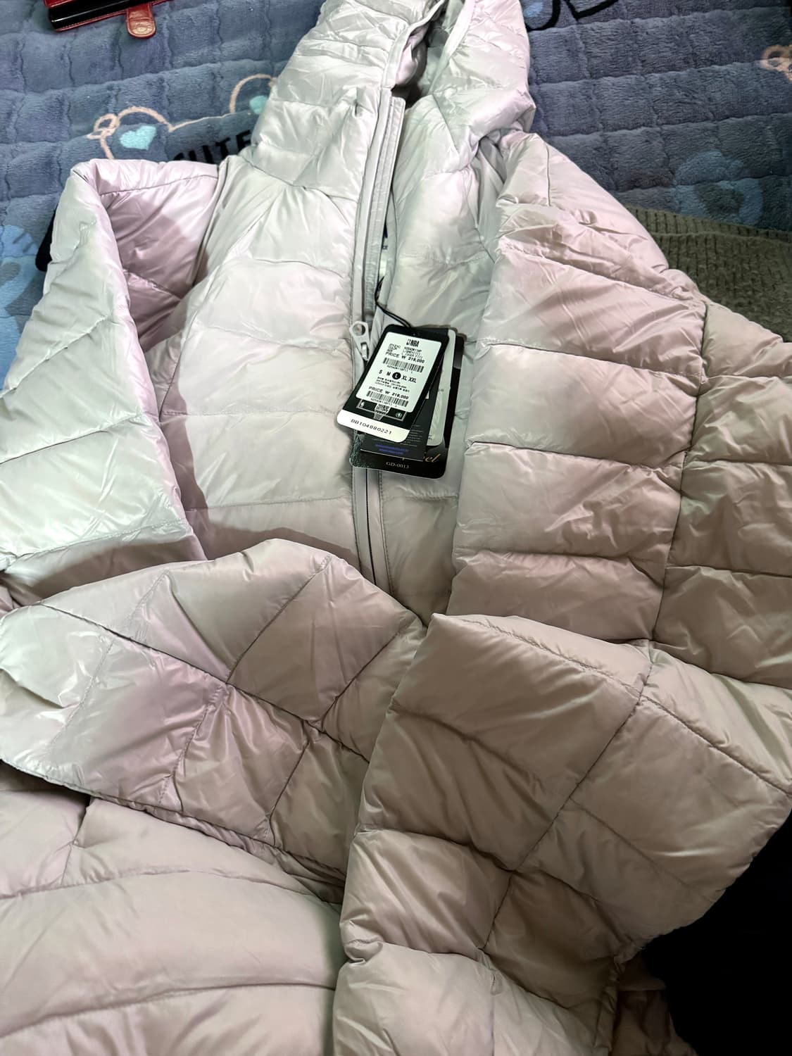 NBA 경량 RDS 다운 후드 점퍼 L 그레이 새상품 상품이미지2