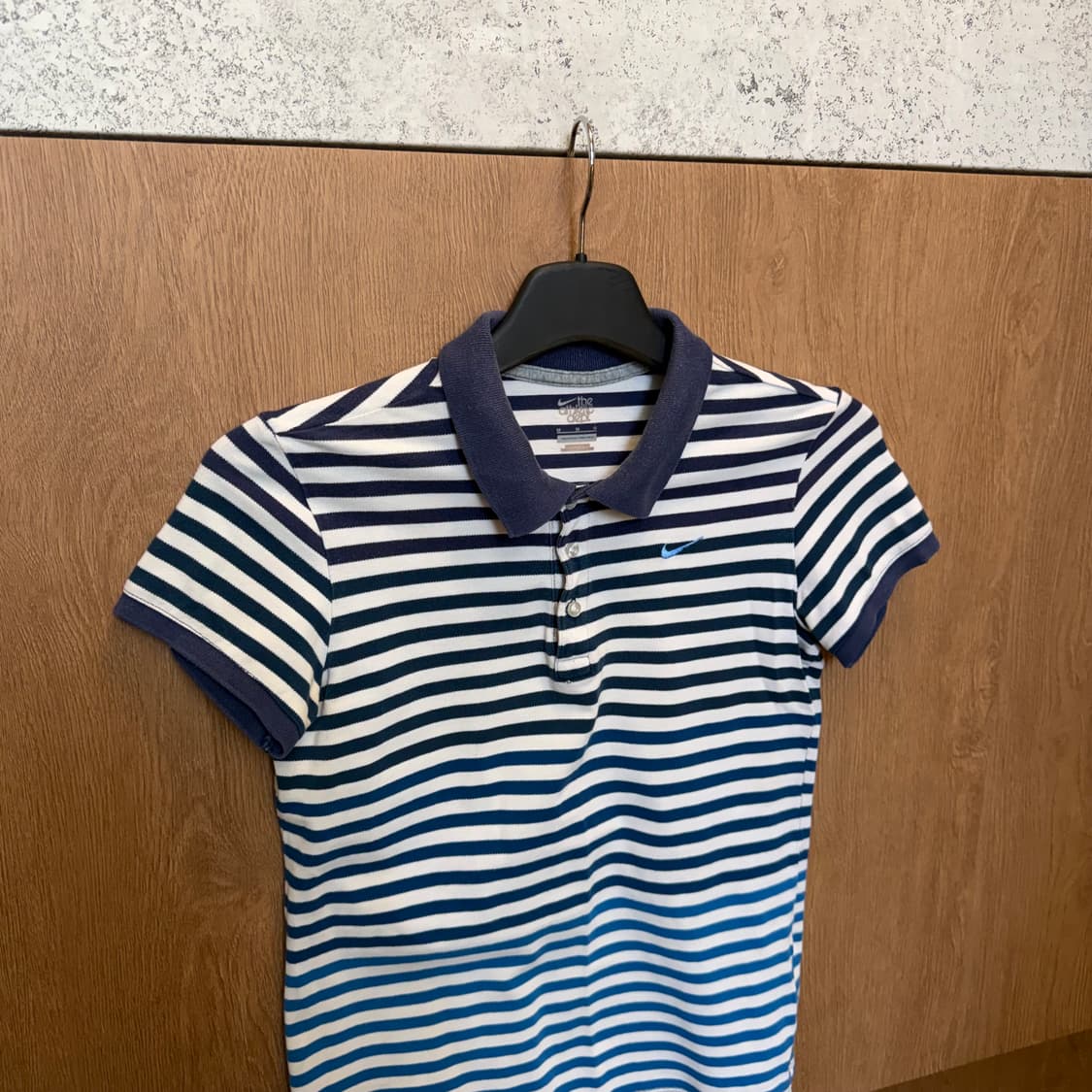 나이키 카라 반팔 티셔츠 스트라이프 패턴 디테일 네이비 k36 상품이미지3