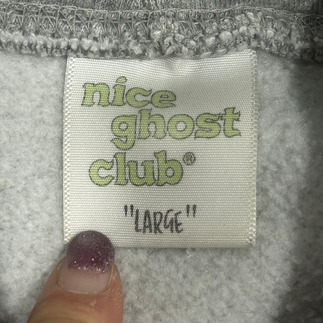 Niceghostclub 나이트고스트클럽 레드 로고 그레이 후드티 상품이미지6