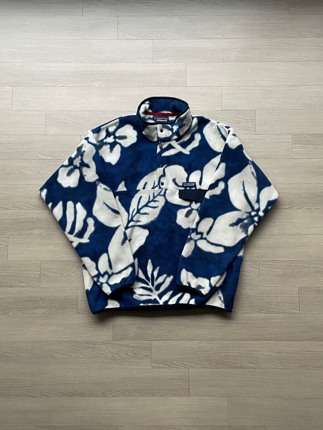 파타고니아 신칠라 하와이안 블루 플라워 패턴 빈티지 상품이미지1