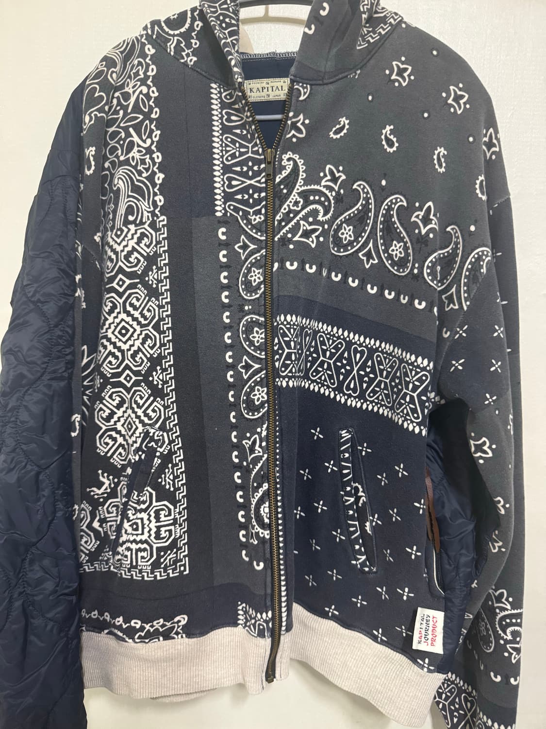 캐피탈 플리스 반다나 비부악 후드 블루종 블랙 상품이미지1