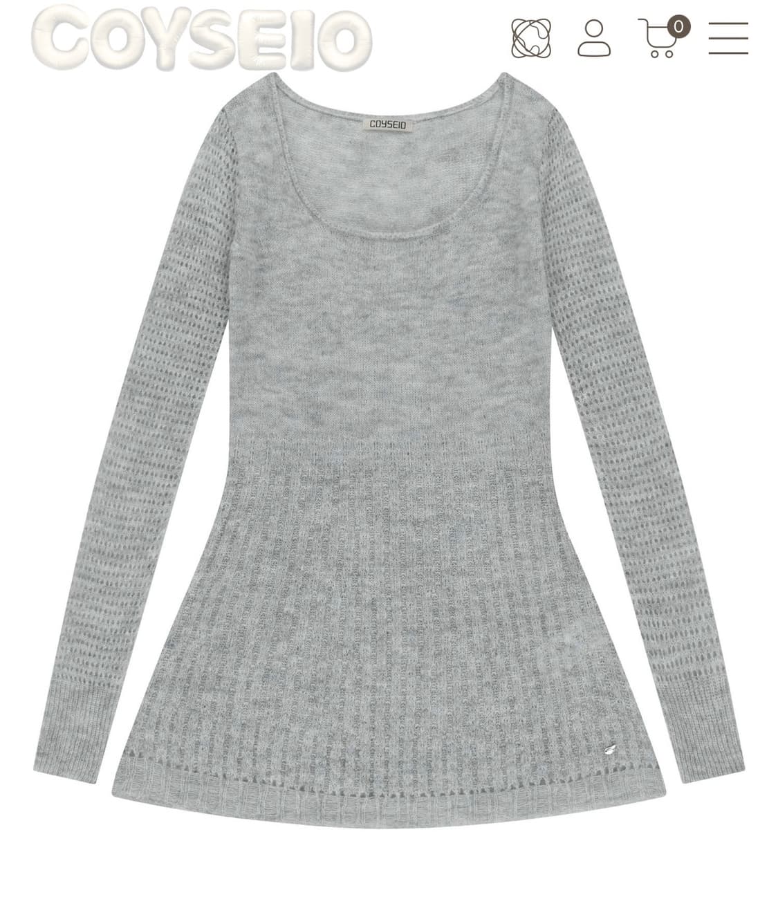 coyseio soft bell knit light grey 새상품 상품이미지1