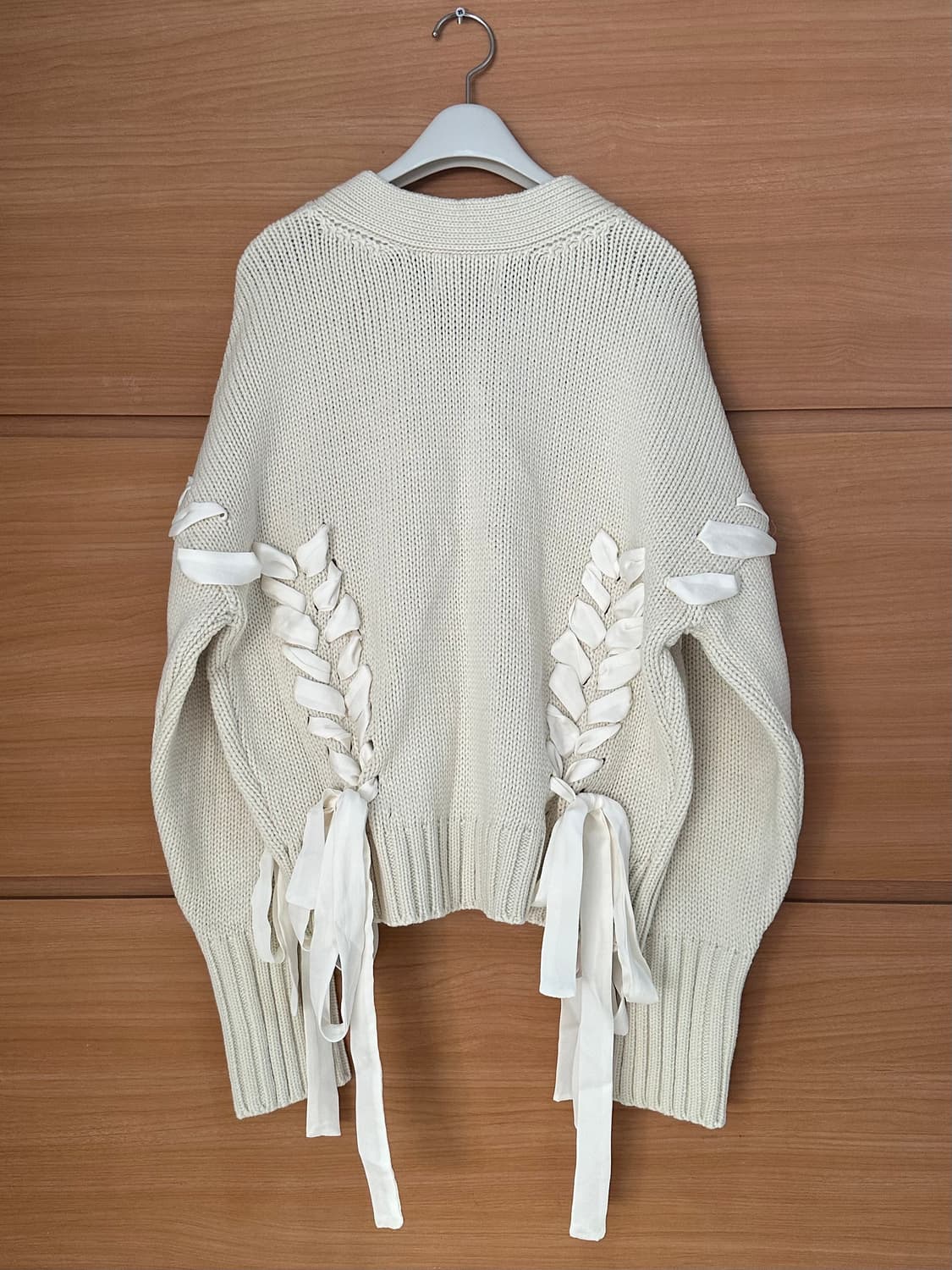 (새제품) 보카바카 리본 니트 가디건 아이보리 상품이미지2