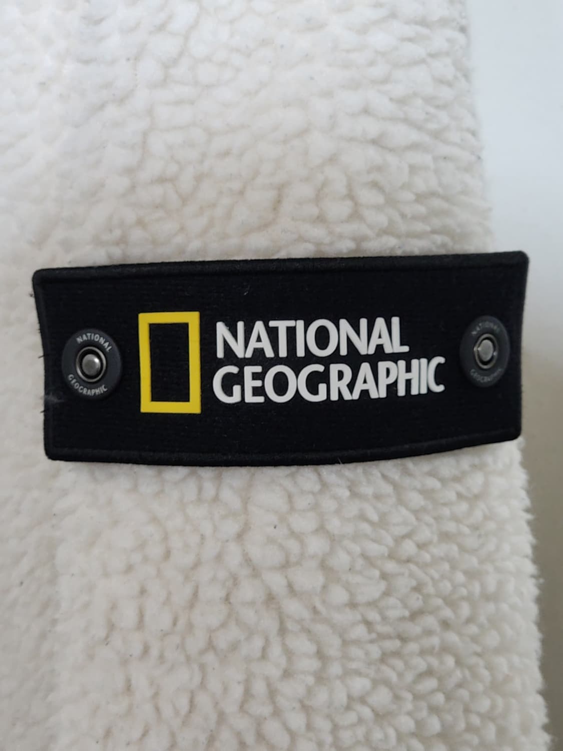 (L) 내셔널지오그래픽 플리스 점퍼 아이보리 뽀글이 와펜 후리스 자켓  상품이미지5