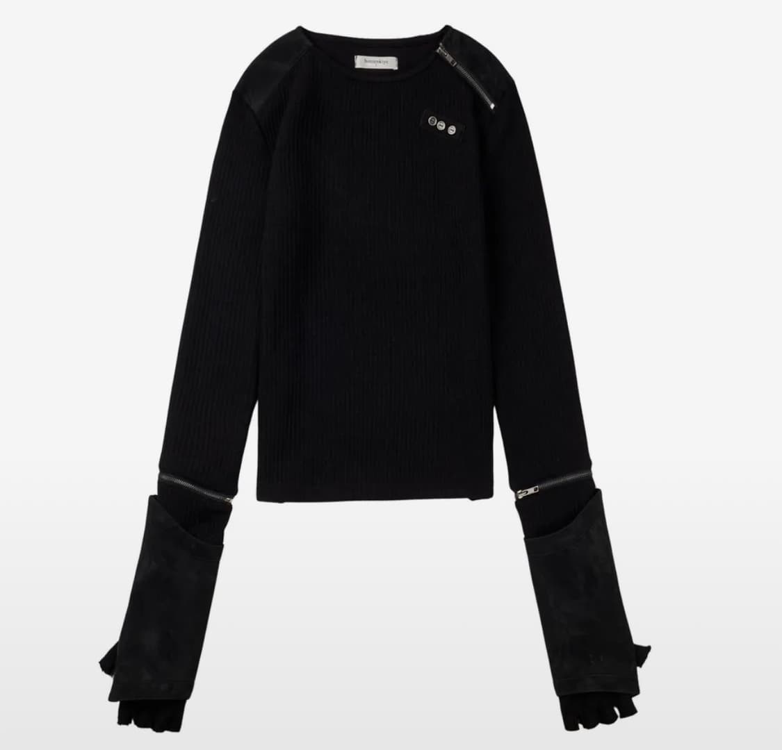 보니앤키예 Detachable Zipper Leather Top 상품이미지1