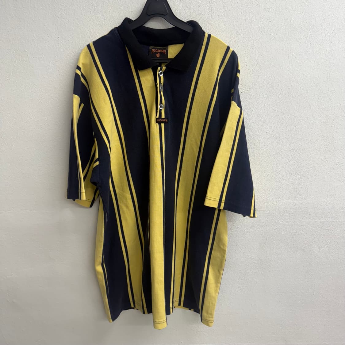 90s usa(roca wear)로카웨어 스트라이프 반팔 카라티 XL 상품이미지1