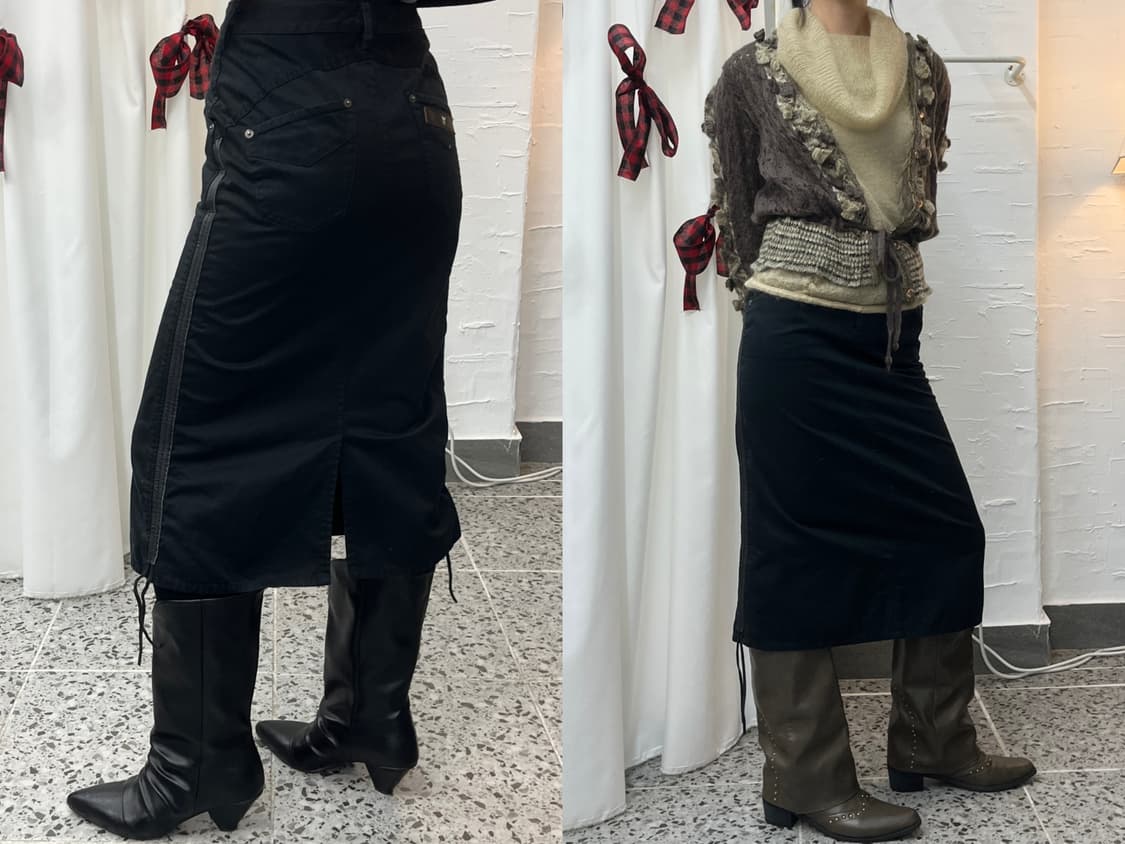 side string shirred midi skirt 상품이미지1