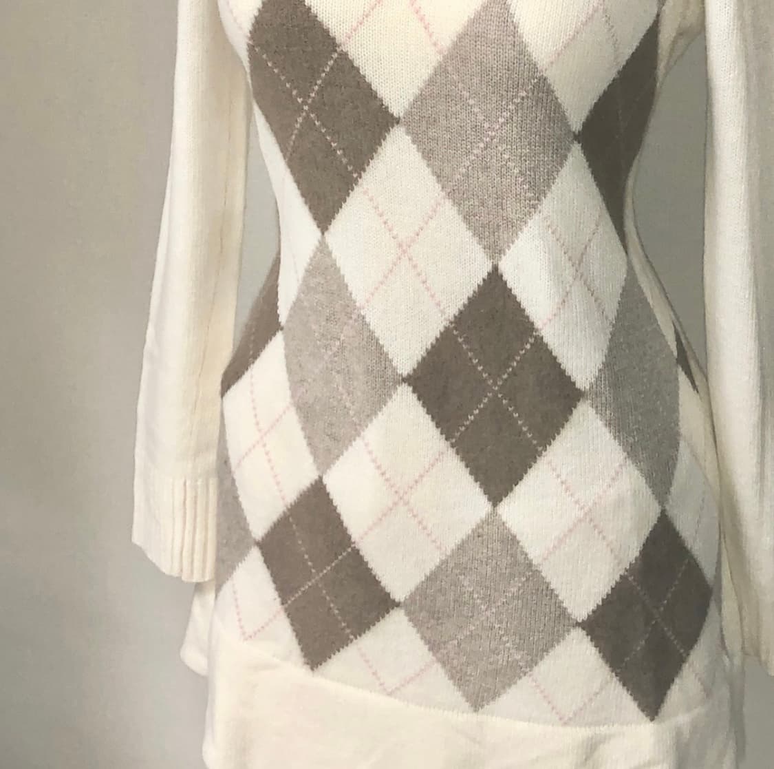 버버리 아가일 니트 원피스 딸기우유 초코 라떼갸루 리즈리사 빈티지 상품이미지3